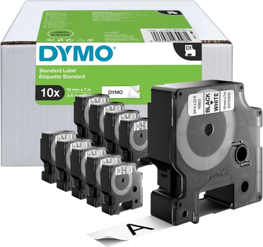 Taśma etykietowa Dymo S0720830 D1 19 mm x 7 m 10 szt. White/Black (3026980930981)