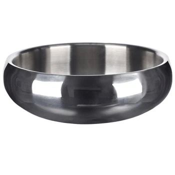 Миска для собак Flamingo Muna Silver из нержавеющей стали, двойные стенки, 2.19 л, XL