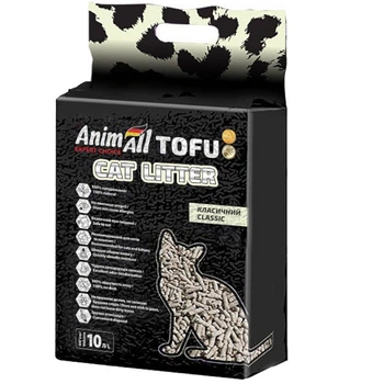 Соєвий наповнювач AnimAll Tofu Classic для котів, без аромату, 10 літрів (4.66 кг)