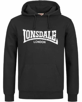 Худі флісовий чоловічий Lonsdale WOLTERTON 113863-1500 XXL Black/White (4251522308198)