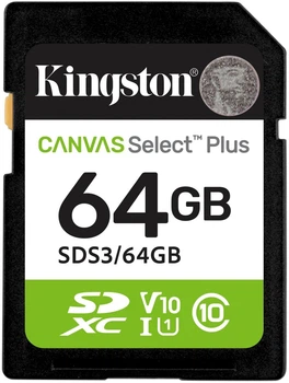 Карта пам'яті Kingston SD 64GB C10 UHS-I V10 R100MB/s