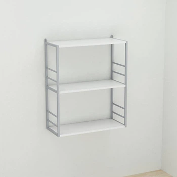 Книжная полка универсальная Ferrum-decor Стим 2 74x63x26 серый ДСП Белое 16мм (FRD-104115)