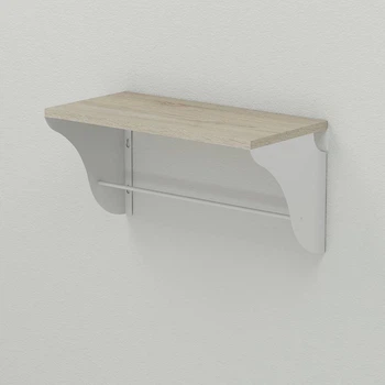 Полка настенная Ferrum-decor Комфи 260x700x240 металл Белый ДСП Сонома 16 мм (FRD-102768)