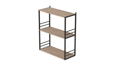 Книжная полка универсальная Ferrum-decor Стим 2 74x63x26 черный ДСП Дуб Сан-Марино 16мм (FRD-104104)