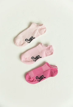 Жіночі Шкарпетки Стаф Короткі Однотонні З Логотипом Рожеві Staff Pink Logo (р.36-40) (три Пари) Универсальный (360237)