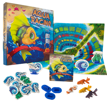 Настольная игра Strateg Aqua Racing (30416) на украинском языке, детская развивающая игра-гонка 4+