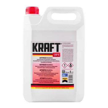 Антифриз Kraft G12 Red G12/G12+ -35°C для системы охлаждения 5 л