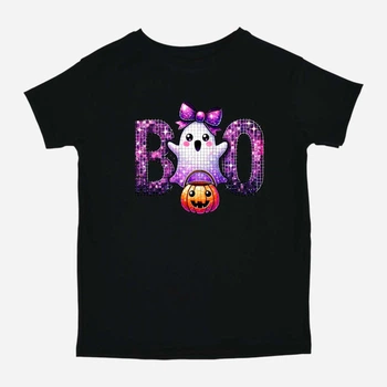 Подростковая футболка для девочки Спиногрыз BOO блискуча 10-001019 146 см Черная (ROZ6501078937)