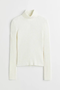 Жіноча водолазка H&M 209427-3 M(170/96) молочний (2094270004)