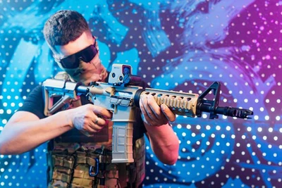 Іграшковий автомат гель бластер на орбізах M4A1 пісочний колір