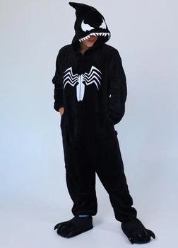 Чоловічі кігурумі Venom доросла та підліткова на блискавці Kigurumi Веном чорний XL 175-185 см (1138/2)