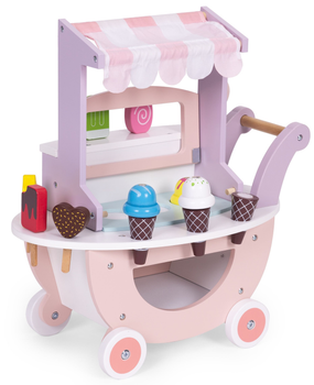 Дерев'яний візок-крамничка морозива EcoToys для дітей, 12 елементів (5903769974917)