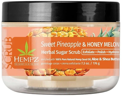 Скраб цукровий для тіла "Солодкий ананас та Медова диня" Hempz Sweet Pineapple & Honey Melon Herbal Sugar Scrub, 176 г