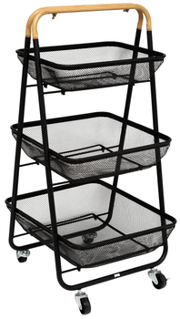 Кухонний візок 5five Simply Smart Mayaj на колесиках 48 x 41.5 x 86 см Чорний (3560233533609)