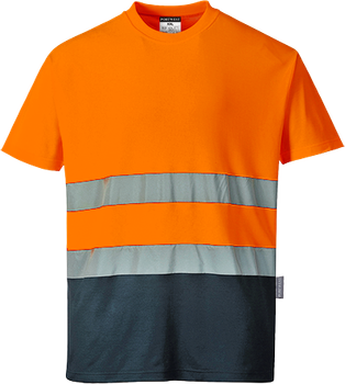 Футболка двухцветная Portwest Cotton Comfort S173 XXL Оранжевый/Темно-синий