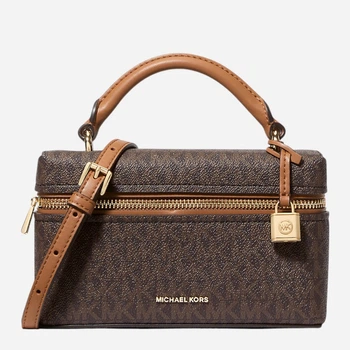 Сумка крос-боді через плече жіноча маленька Michael Kors Jana Xs Th Xbody 32F5GQ1C0B 252 Темно-коричнева (800070349087)