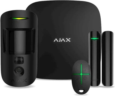 Комплект беспроводной сигнализации Ajax StarterKit Cam Plus (HDR) Black (Hub 2 Plus /MotionCam(HDR)/DoorProtect/SpaceControl)