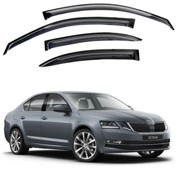 Дефлектори окон для Skoda Octavia A7 2014-2020 на скотчі (Acrylic) AMS21413