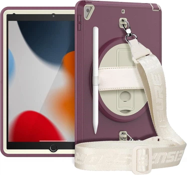 Чохол ARM Cover Apple iPad Air 3 протиударний з ремнем і підставкою 360° Burgundy