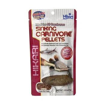 Корм для мелких донных мясоедных рыб Hikari Tropical sinking Carnivore Pellets 74g