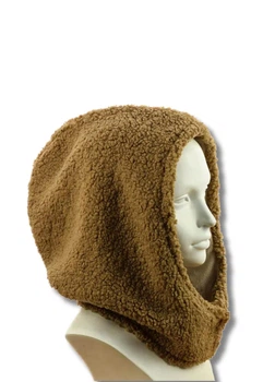 Жіночий хутряний капор-капюшон (Баранець) (One-size) Світло-коричневий