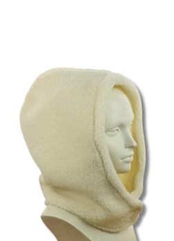 Жіночий хутряний капор-капюшон (Тедді) (One-size) Молочний