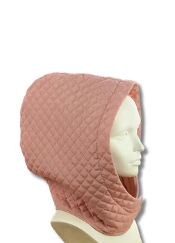 Женский капор-капюшон из стеганой плащевки Камила (One-size) Пудровый