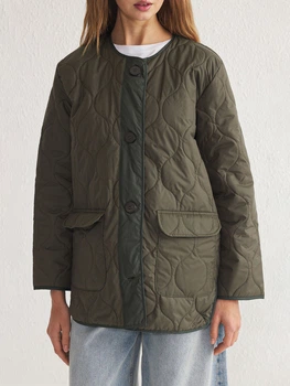 Куртка демісезонна подовжена жіноча Trendyol TWOAW23MO00134 S Khaki (8683047233949)