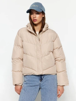 Куртка демісезонна коротка жіноча Trendyol TWOAW24MO00048 L Beige (8683048795293)