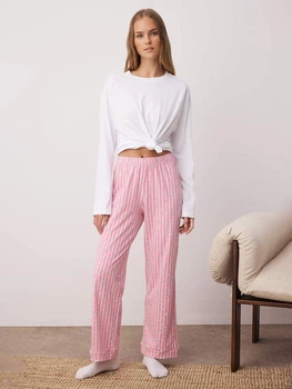 Піжамні штани жіночі бавовняні Trendyol THMSS23PJ00002 S Rosa (8683048746189)