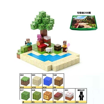 Конструктор магнітний Minecraft, LZCK027, 131 деталі, фігурки героїв 28x18x5 см