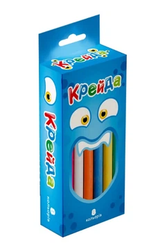 Мел маленький круглый, 8 штук, разноцветный, Стратег, 50105