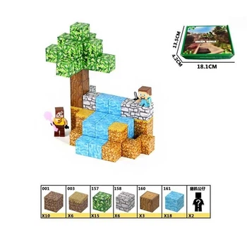 Конструктор магнитный Minecraft, LZCK050, 58 элементов, фигурки героев