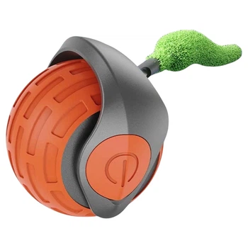 Інтерактивний м’яч для котів та собак Smart Pet Ball з автоматичним рухом, Type-C, 2 режими, Жовтогарячий (231-ORANGE)