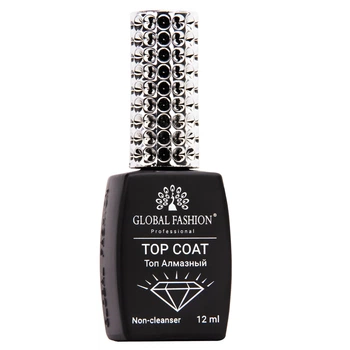 Топ для гель лаку Global Fashion без липкого шару Top coat Алмазний 12 мл