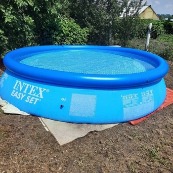 Надувной Бассейн Большой Круглый Семейный для Дачи Intex Easy Set 366 x 76 см.