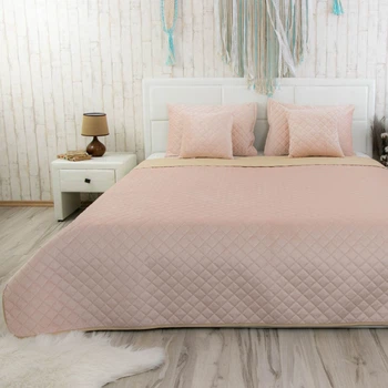 Покривало Руно 220х240 VeLour Apricot ромб (330.55_Apricot ромб)