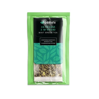 Чай Gemini Гранд Пак для чашки Зелений з м'ятою Mint Green Tea 20шт