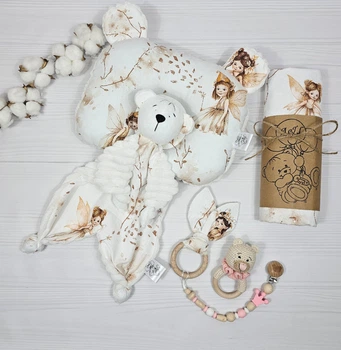 Набор для новорожденного: пеленка, подушка и игрушки a.l.babybox Воздушные шары Розовый 2