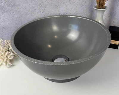 Умывальник Snail «Селена» 350*350мм под бетон с глитерной серебряной каемкой 104D62P