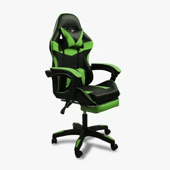 Кресло для геймеров GT PRO с подставкой для ног Green / Black