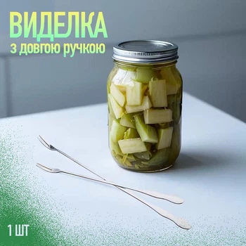 Столовий прибор з довгою ручкою: виделка з двома зубцями для оливок / маслин / огірків / квашених овочів/фруктів, 1 шт, сріблястий (115206846)