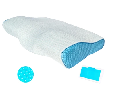 Ортопедическая подушка для сна с эффектом памяти Memory Foam 30*50см с Наволочкой из ткани «ледяной шёлк» (RR-S2-gel)