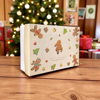 Коробка подарункова кришка-дно, 280х400х140 мм, картон білий 325 г/м2, Merry Christmas
