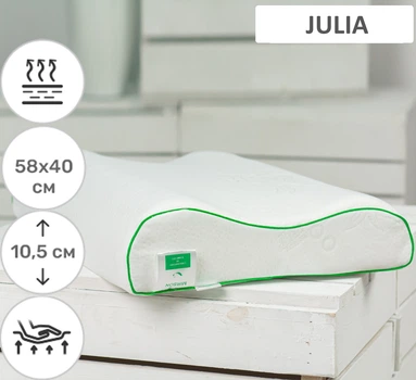 Подушка ортопедична MirSon №6016 Green nature Julia Memory 58х40х10.5 см (2200003261165)