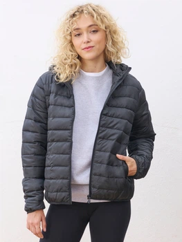 Куртка демісезонна коротка з капюшоном жіноча Sol's Stream Hooded Women 04445312 L Чорна (3609371666241)