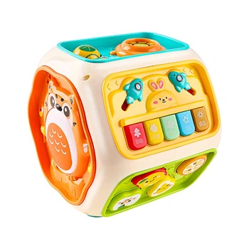 Интерактивный игровой центр "Музыкальный куб" WToys 65540 с украинской озвучкой 10 сказок, 10 песен и 10 скороговорок, сортер, ксилофон, пианино