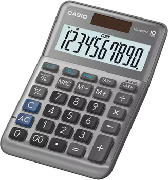 Kalkulator biurkowy Casio 10 cyfr Grey (MS-100FM-WA-EP)