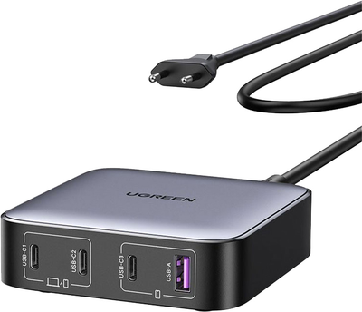 Зарядний пристрій Ugreen CD328 Nexode Series 3 х USB-C + USB-A 100 Вт GaN Чорний (6957303899289)