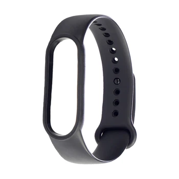 Ремешок силиконовый для Xiaomi Mi Band 5, 6, цвет № 01, чёрный